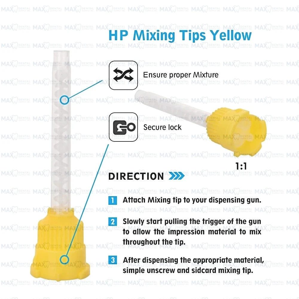 Yellow T-Style Mixing Tips ( Short Length )