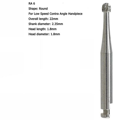 RA 6 Round Carbide Burs