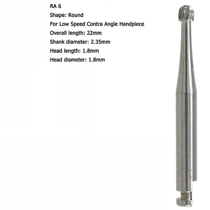 RA 6S Round Carbide Burs ( Short Shank )