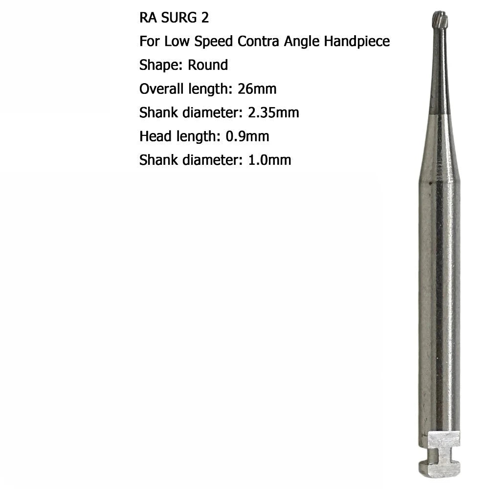 RA 2SL Round Carbide Burs ( Surgical Length )
