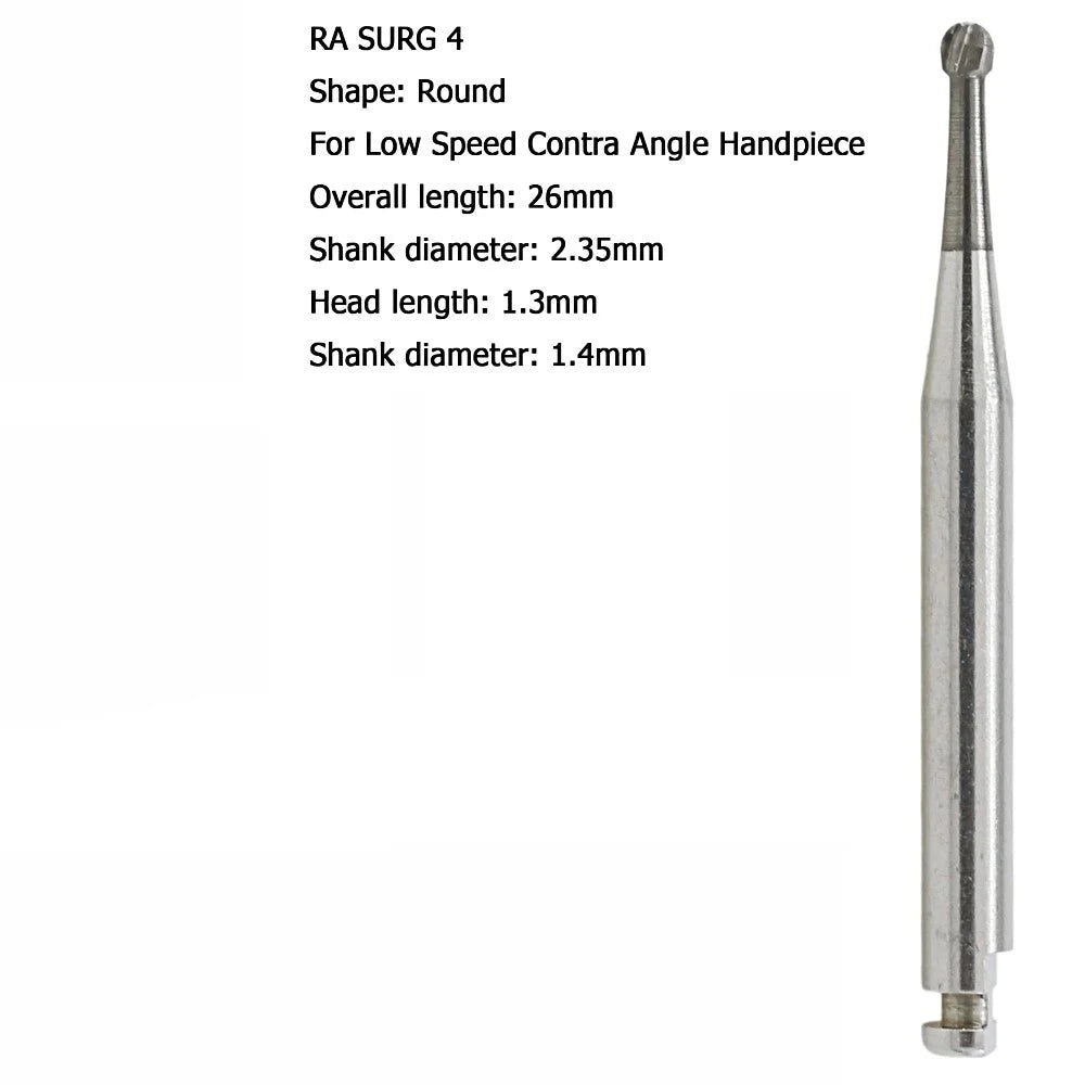 RA 4SL Round Carbide Burs ( Surgical Length )