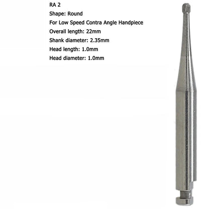 RA 2S Round Carbide Burs (Short Shank)