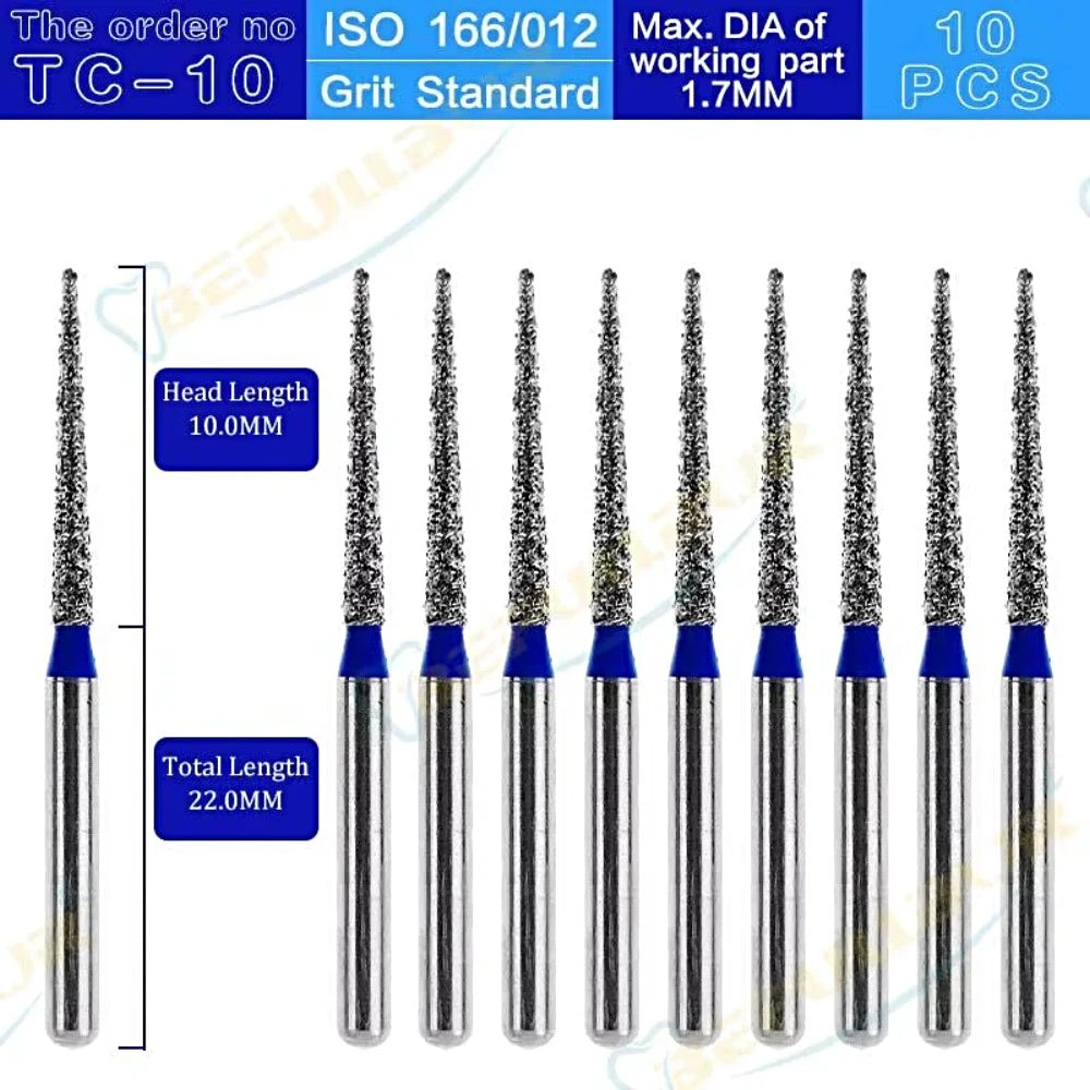 TC ( Taper Conical End ) Type 10PCS Dental Diamond Burs
