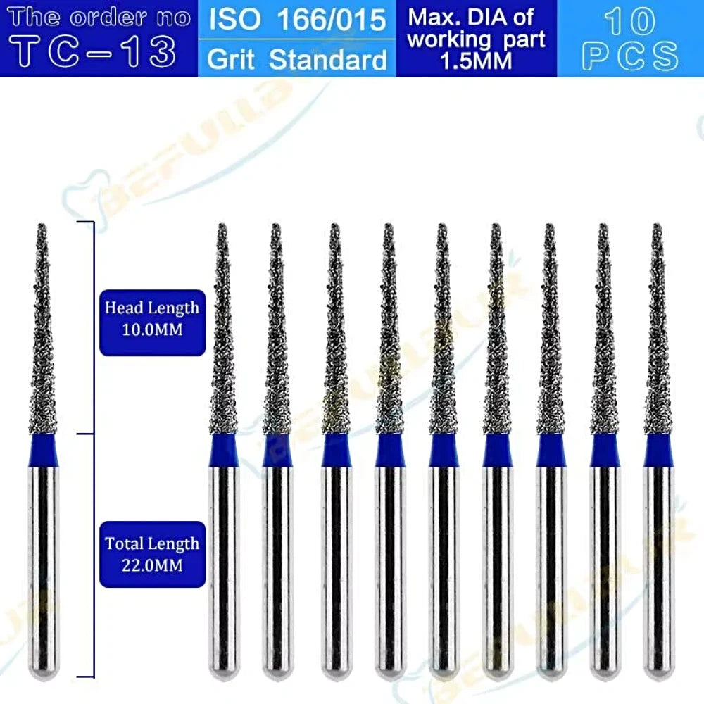 TC ( Taper Conical End ) Type 10PCS Dental Diamond Burs