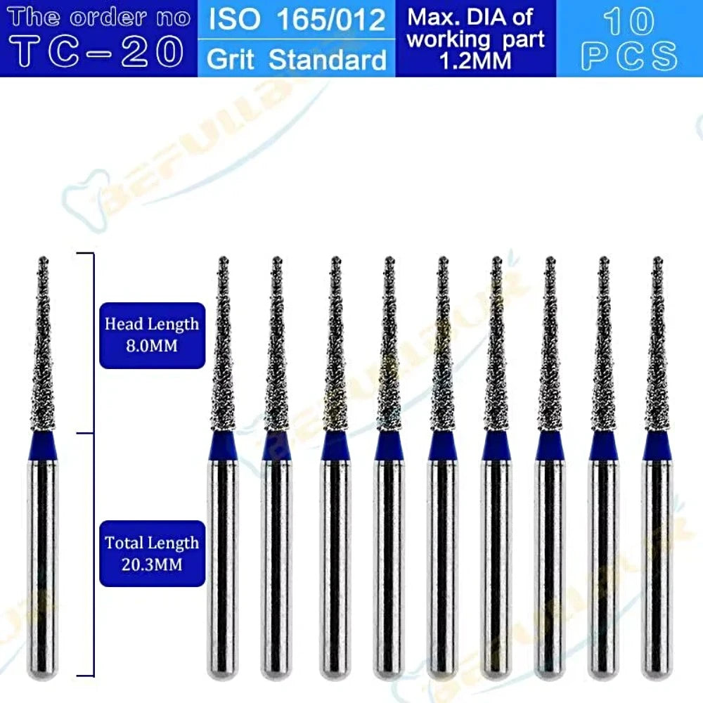 TC ( Taper Conical End ) Type 10PCS Dental Diamond Burs