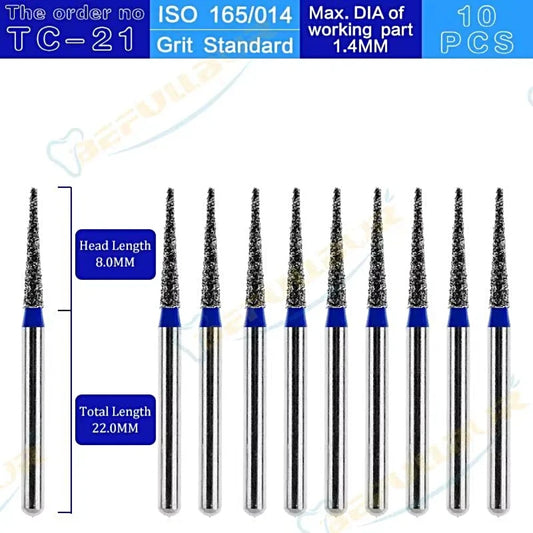 TC ( Taper Conical End ) Type 10PCS Dental Diamond Burs