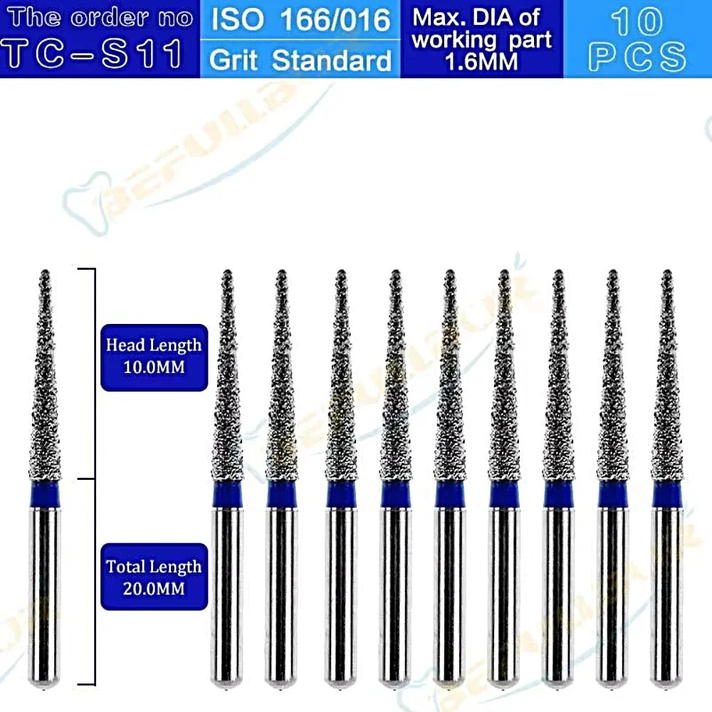TC ( Taper Conical End ) Type 10PCS Dental Diamond Burs